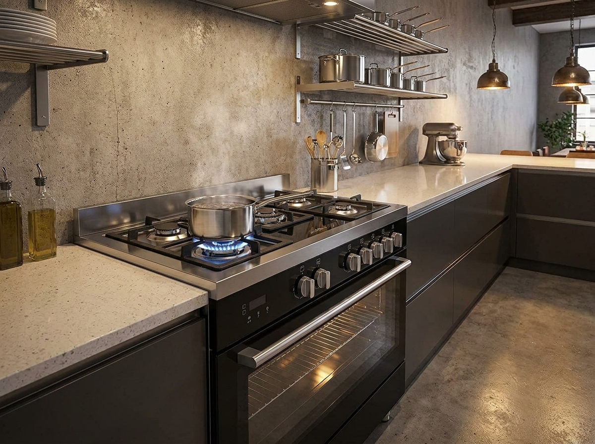 Freestanding Cooker Klasik Hitam Emas Catristo