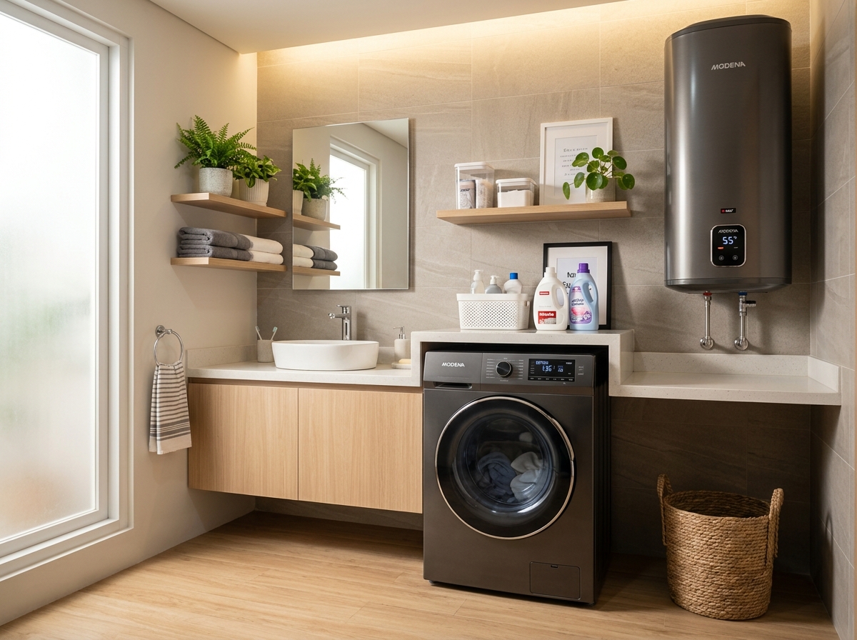 Mesin Cuci Front Loading & Water Heater Modena